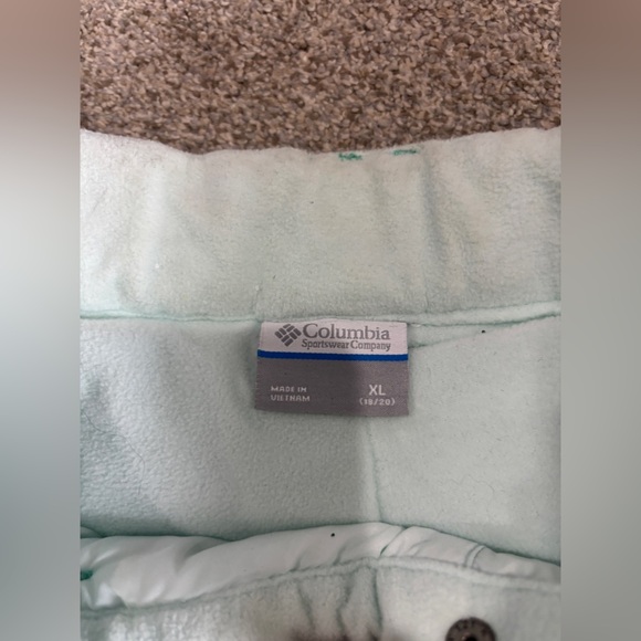 Columbia Girls Youth Crushed Out II Ski Pants Size XL 18/20 Teal Green Insulated - Picture 4 of 8